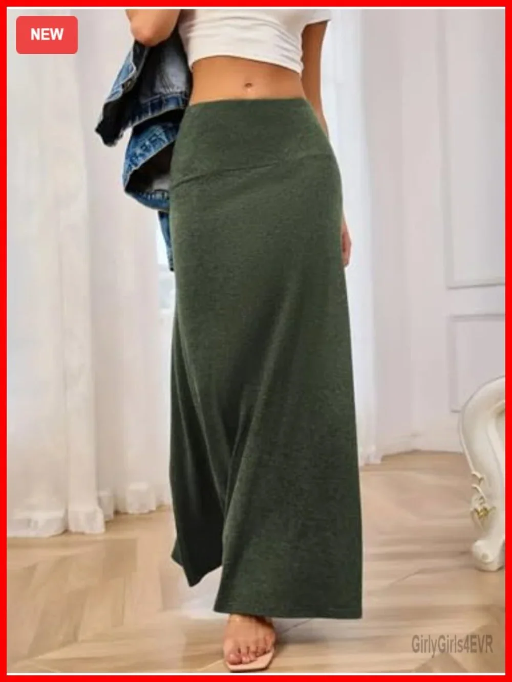 Women's Stretchy Flowy Maxi Skirt High Rise Bodycon A-Line Formal